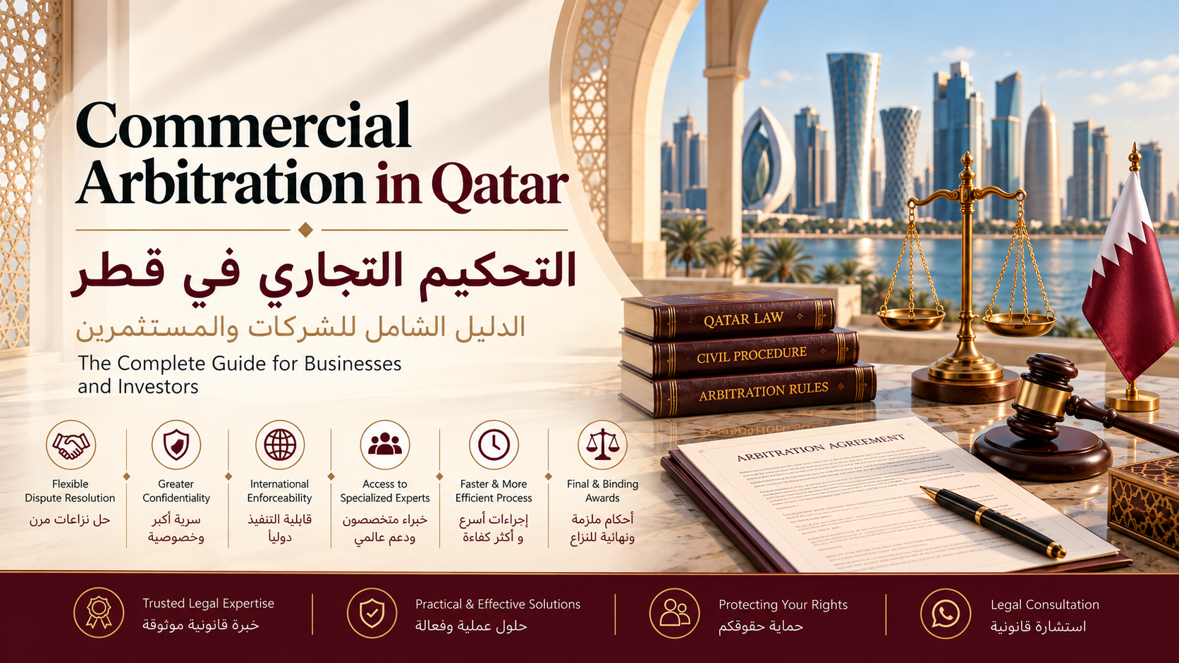 التحكيم التجاري في قطر | الشروط والإجراءات وتنفيذ الأحكام