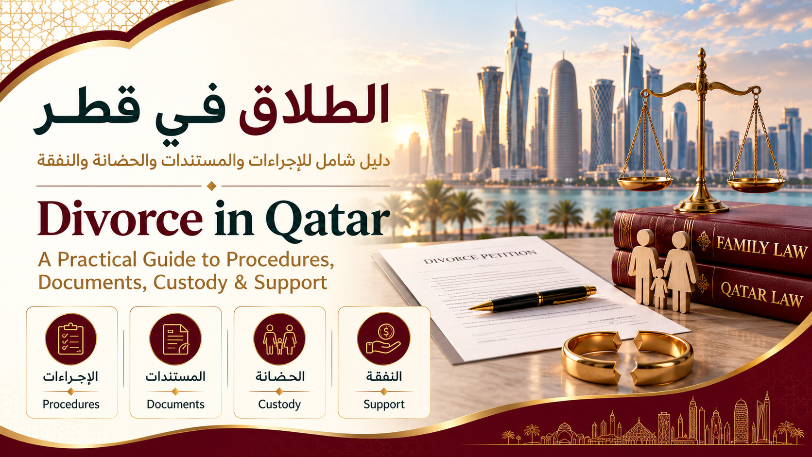 الطلاق في قطر | الإجراءات والمستندات والحضانة والنفقة