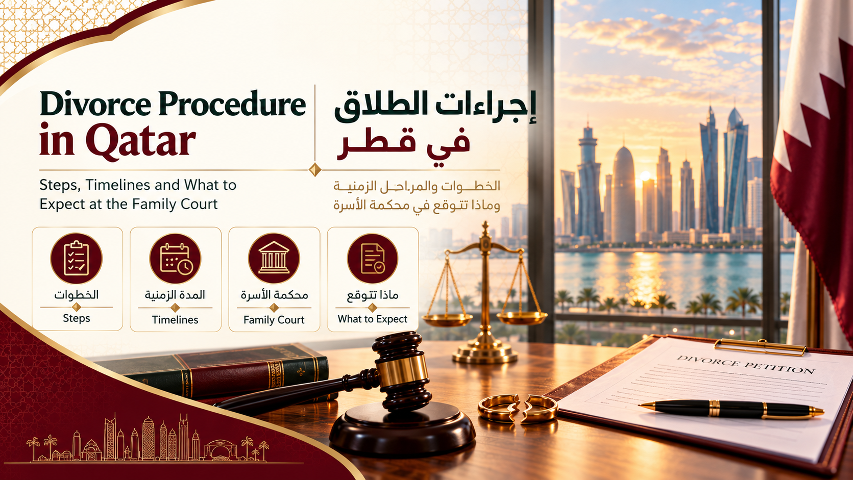 إجراءات الطلاق في قطر | رفع الدعوى والجلسات والمستندات
