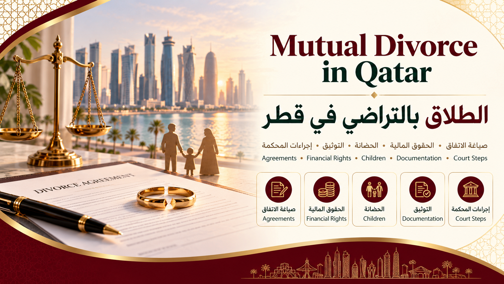 الطلاق بالتراضي في قطر | الاتفاق والحقوق والإجراءات
