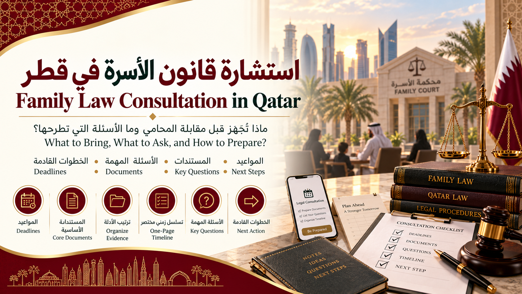 استشارة قانون أسرة في قطر | تجهيز المستندات والأسئلة