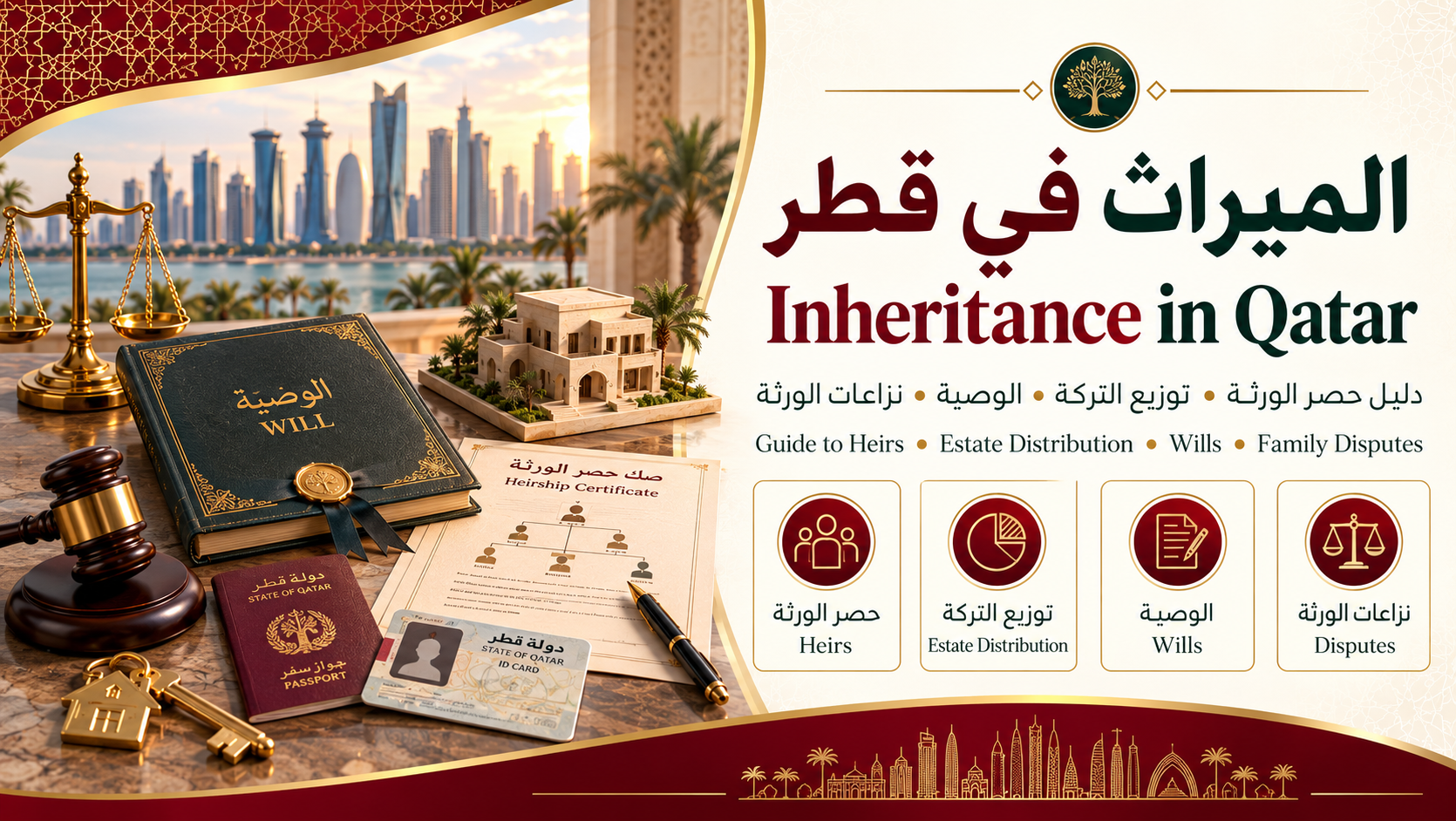 الميراث في قطر | الشريعة والورثة والأنصبة وتوزيع التركة