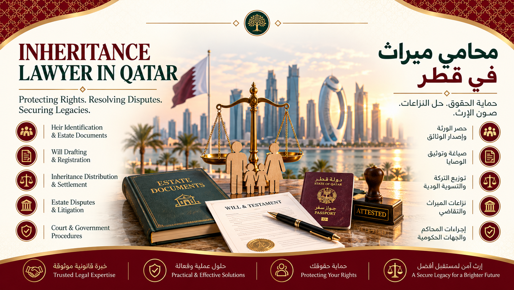 محامي ميراث في قطر | الورثة والتركات والحقوق الشرعية